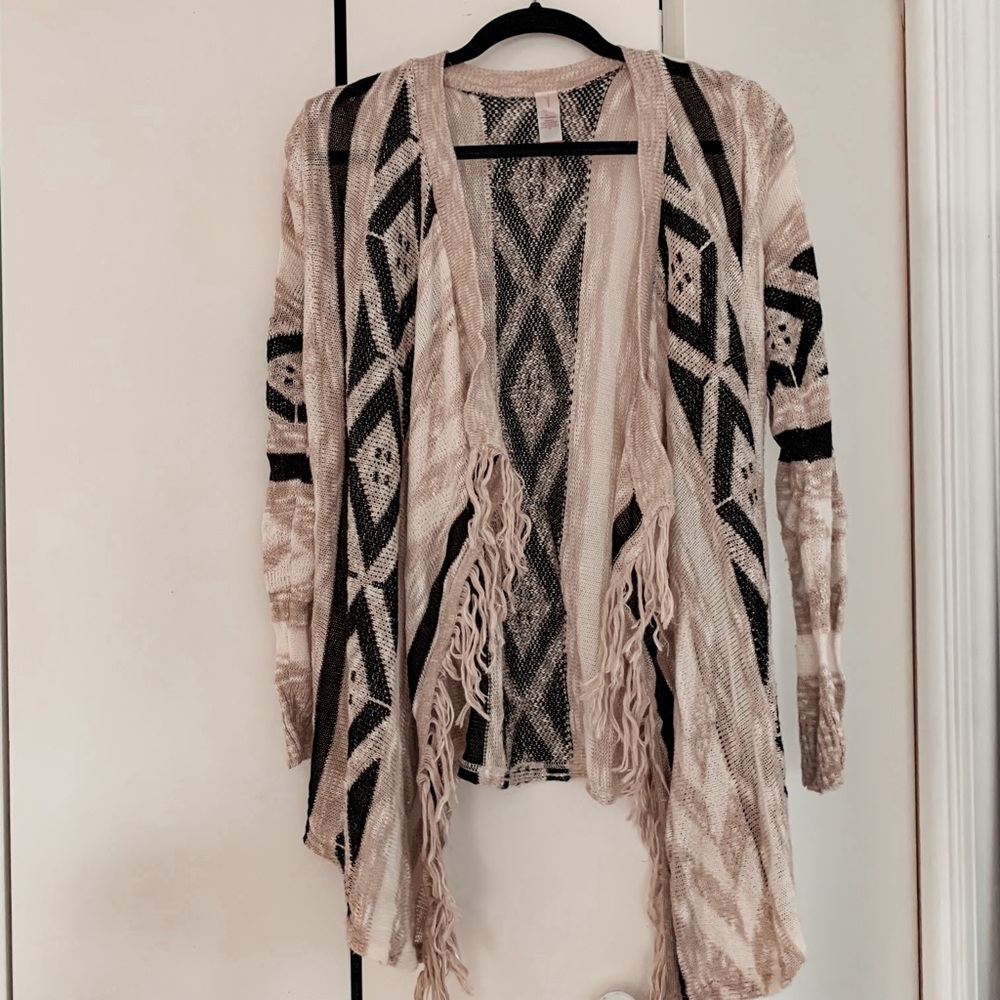 Aztec print cardigan